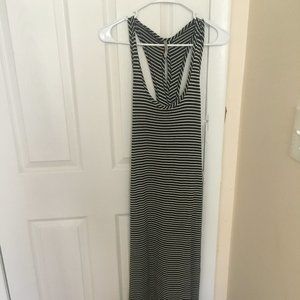 Zinga Black and White Striped Maxi Dress